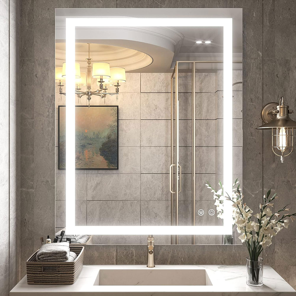 Bathroom LED Mirror Vanity Mirror with Lights,Dimmable,Anti-Fog,Makeup Wall Mounted Modern Lighted Mirror 