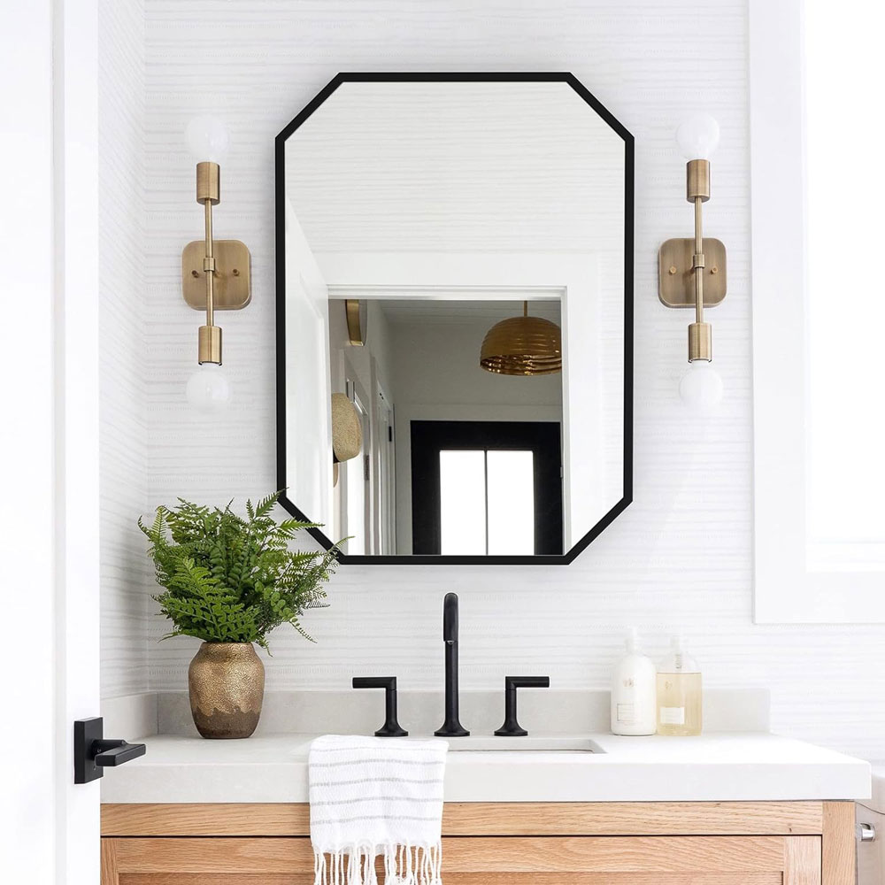 Black Octagon Mirror - Irregular Mirror - 1