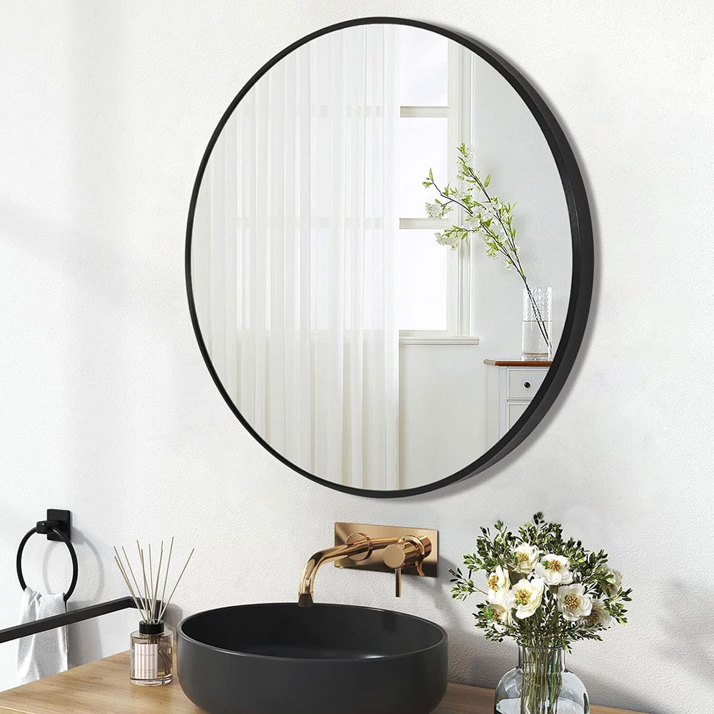 Black Round Mirror 16 Inch, 20Inch, 24 Inch, 30Inch, 32Inch, 36Inch - Round Mirror - 3